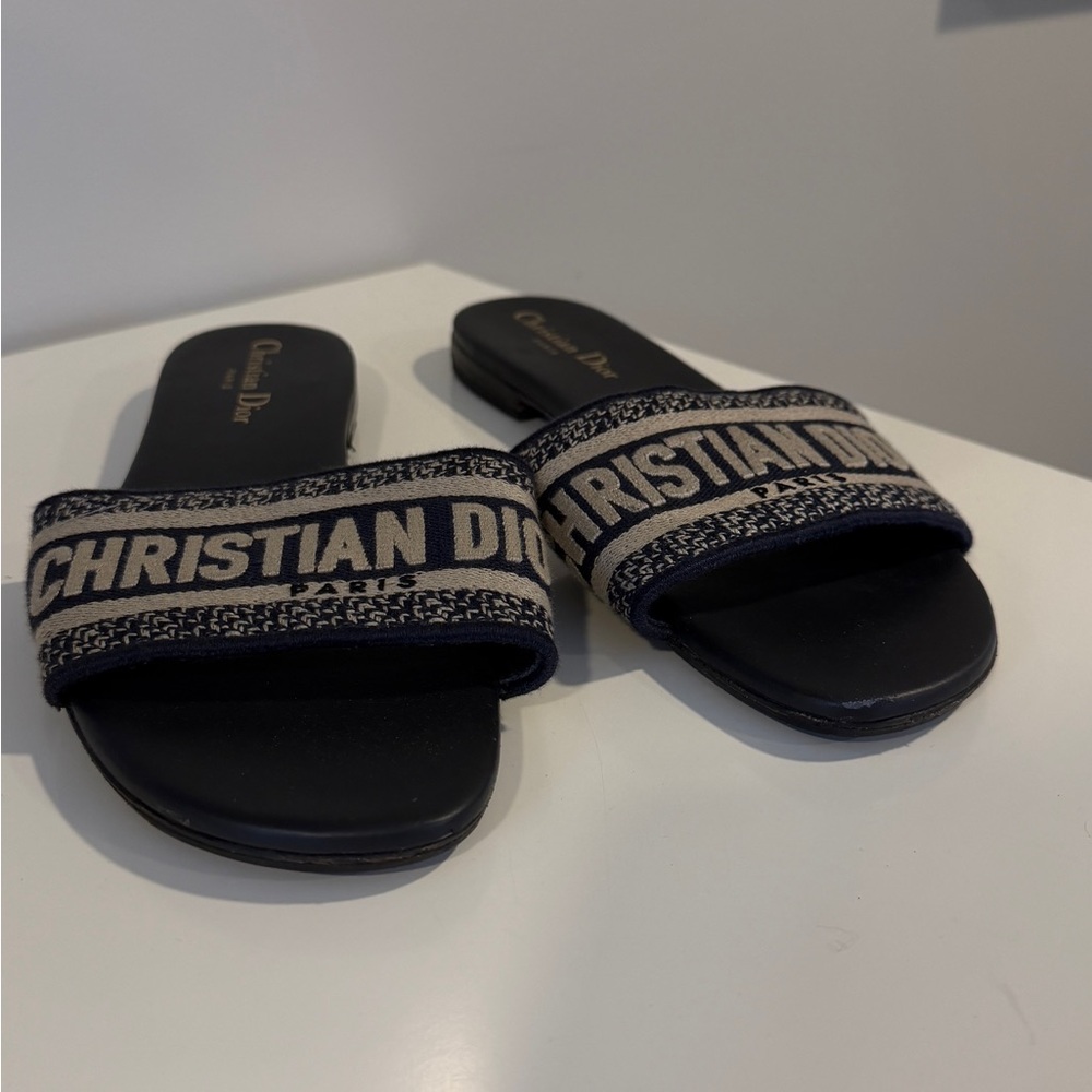 Dior Blue and Cream Women's Sandals - Picture 3 of 4
